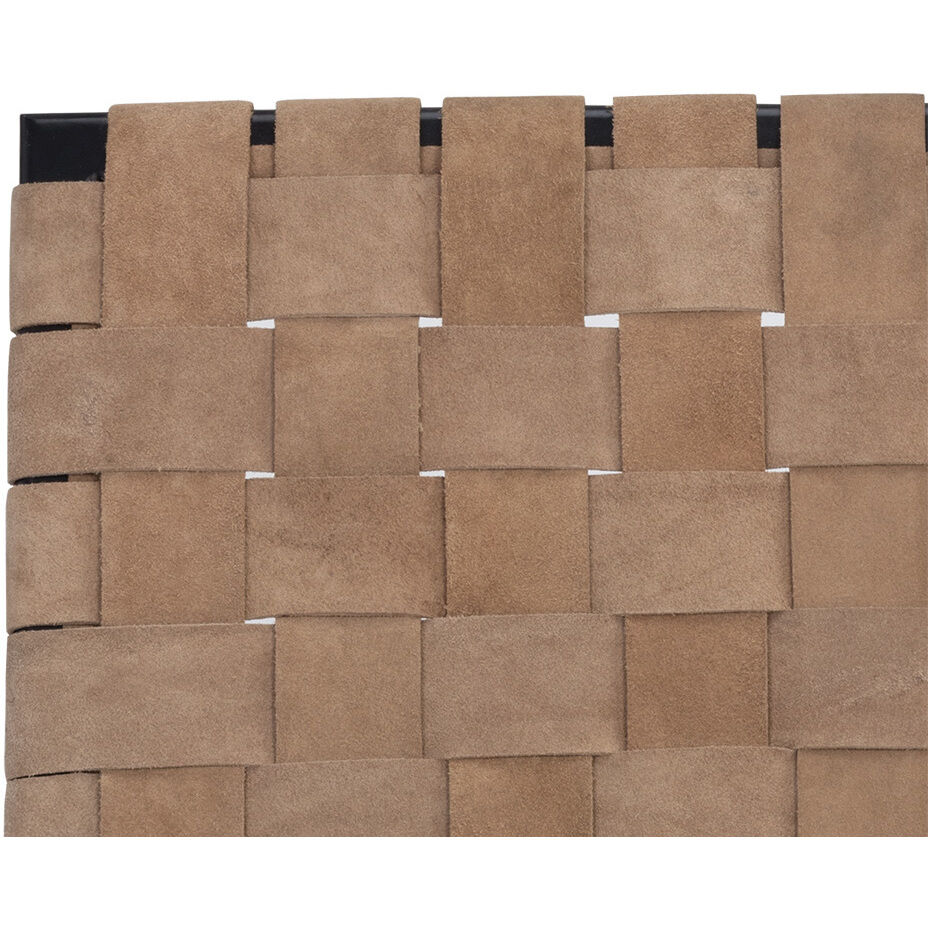 Omari Suede Light Tan Leather Lounge Chair